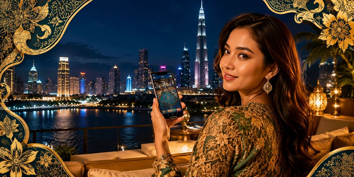 Pengguna mengakses kasino mudah alih 765lt di Kuala Lumpur dengan tema batik